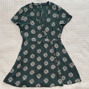 Madewell Green Floral Mini Dress
